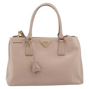 Prada Leather Galleria Handbag Saffiano Pink